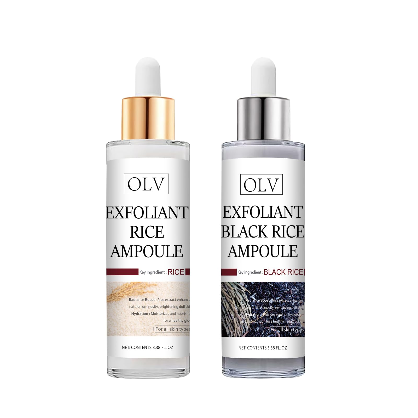 OLV Peel Shot Glow Riz Blanc bouteille, teint lumineux et uniforme.