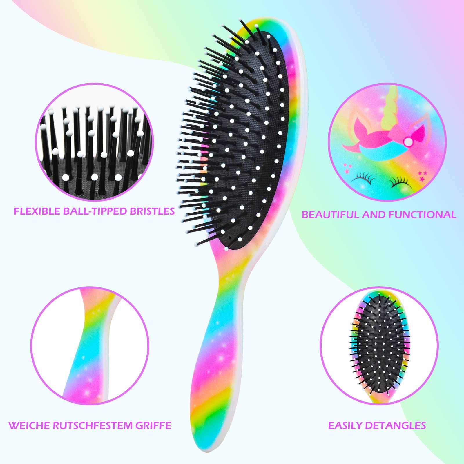 Brosse OlyPegic enfant, massage du cuir chevelu pour une sensation agréable.