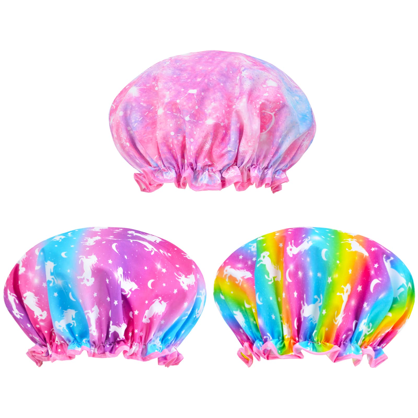 OlyPegic chapeau douche enfant licorne arrière, ajustement sûr sans marques.