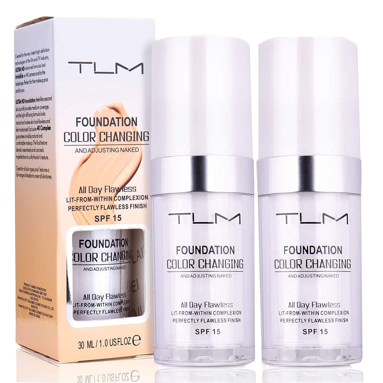 Omaky fond de teint couleur changeante dans flacon 30 ml, précision et facilité.