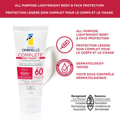 Protection UVA/UVB complète par Ombrelle Complete Sensitive Advanced 60 SPF
