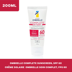Texture légère et sèche d'Ombrelle Complete Sensitive Advanced 60 SPF