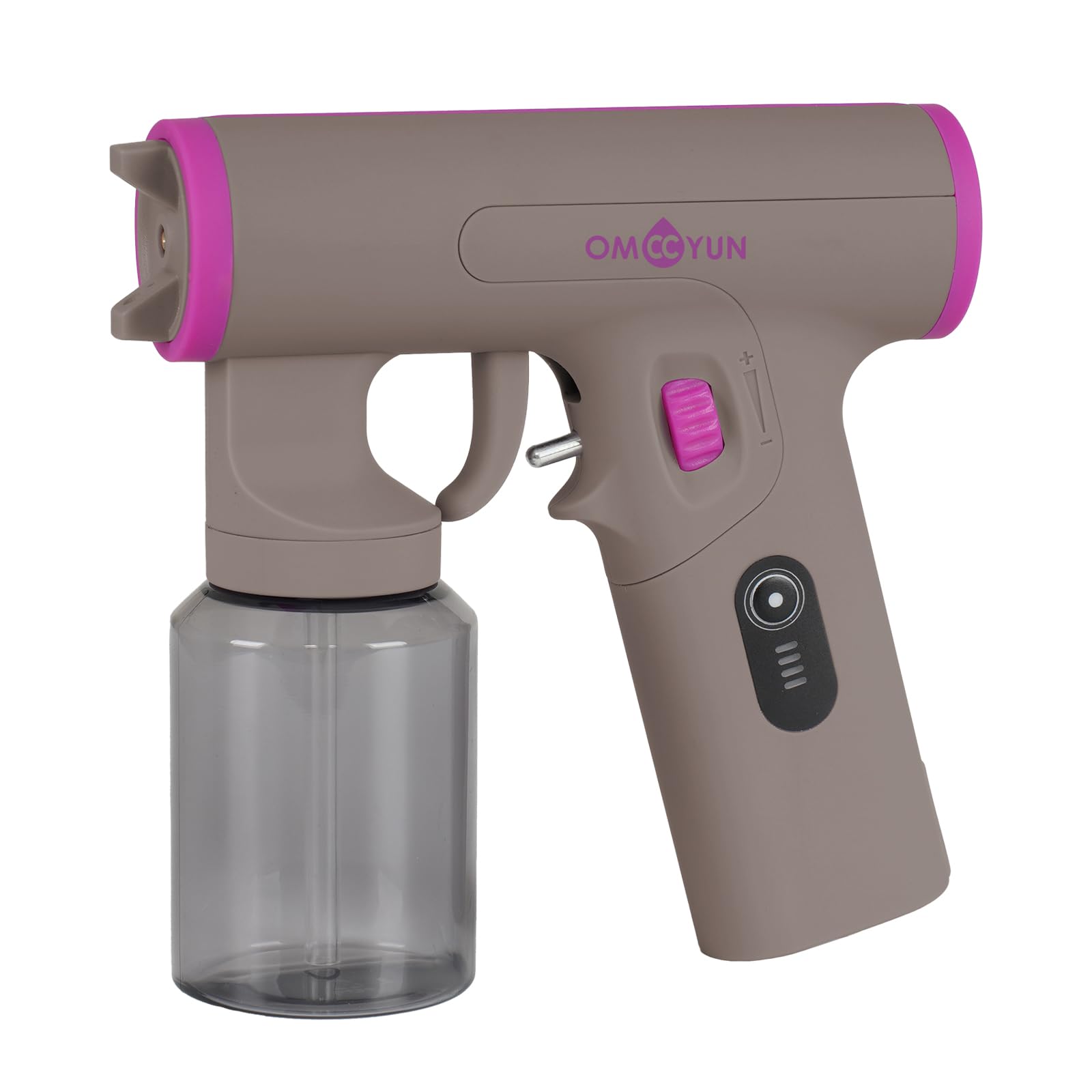 OMCCYUN spray tan portable avec batterie compacte, pratique pour voyage et domicile.