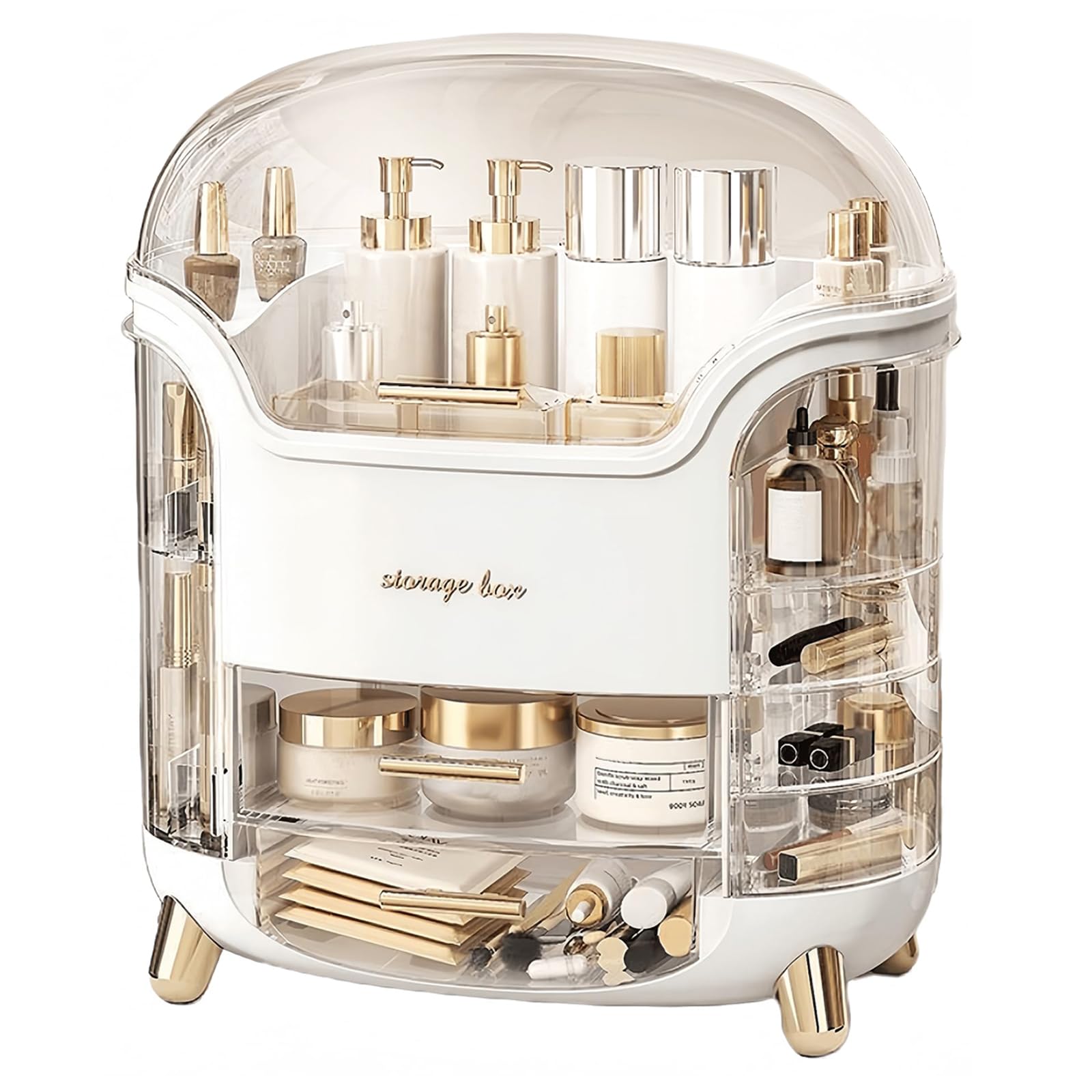 Omeily grand organisateur maquillage — boîte transparente pour voir facilement vos cosmétiques.