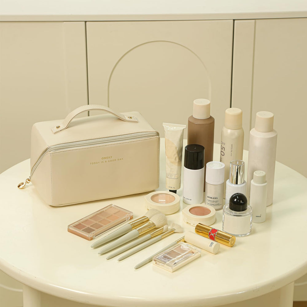 Omeily sac-maquillage PU imperméable protège vos produits lors des déplacements.