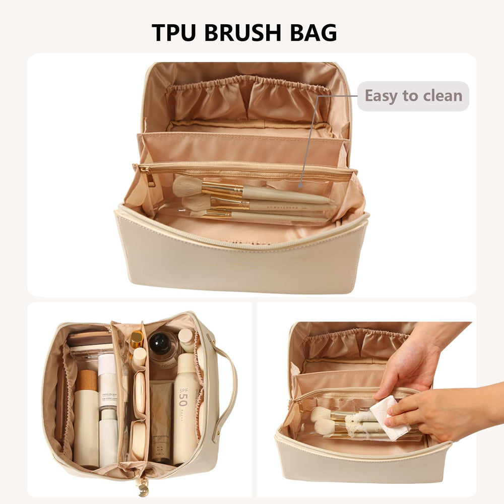 Omeily sac-maquillage design élégant et pratique avec poignée double.