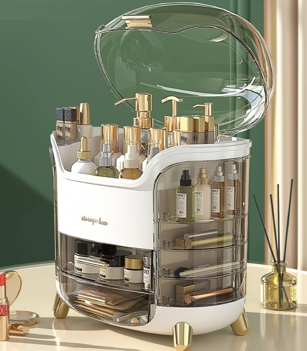 Omeily Upgrade – organisateur maquillage 3-niveaux, grande capacité pour tout ranger.