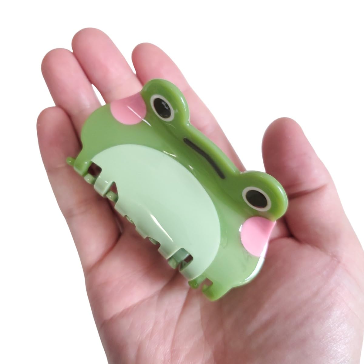 OMG Decor clip cheveux grenouille verte acétate, accessoire charmant pour plusieurs styles