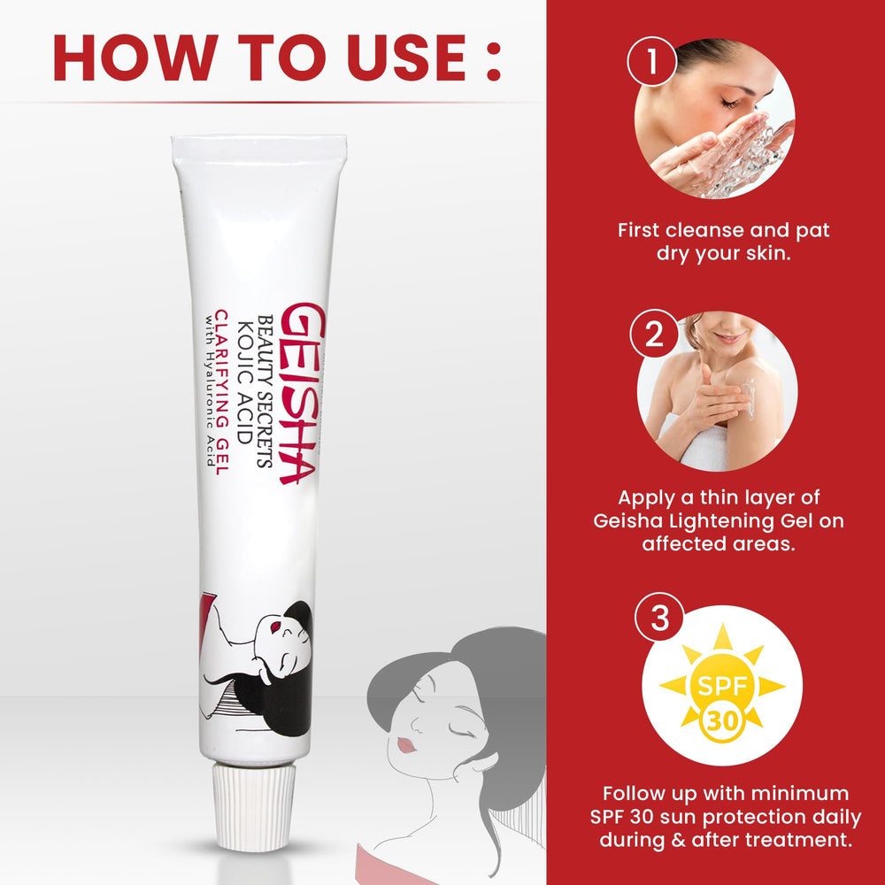 OMIC Geisha Gel Kojic Acide – Application sur corps et aisselles pour uniformiser le teint.