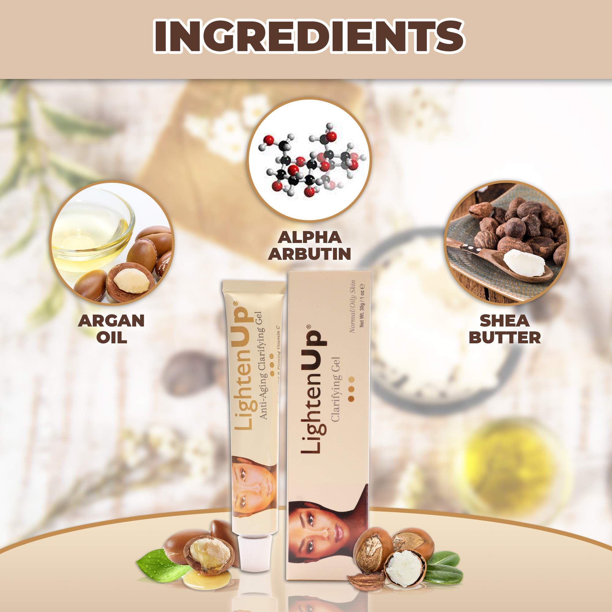 Texture légère du gel Lighten-Up prête à être absorbée rapidement.