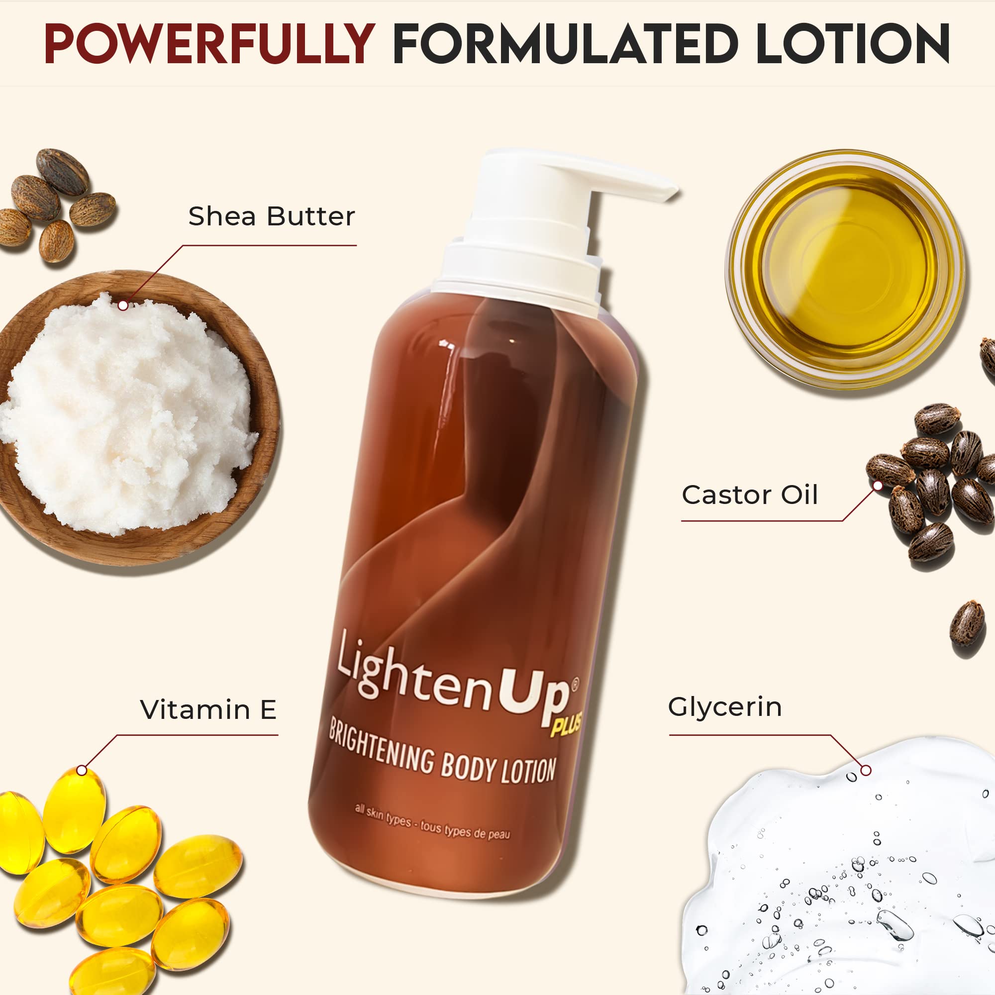 Antioxydants et vitamine E protègent la peau avec Lighten-Up.