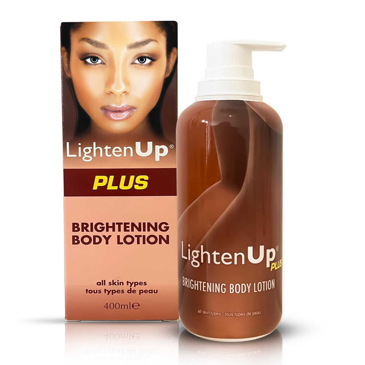 OMIC Lighten-Up flacon clair montrant hydratation efficace.