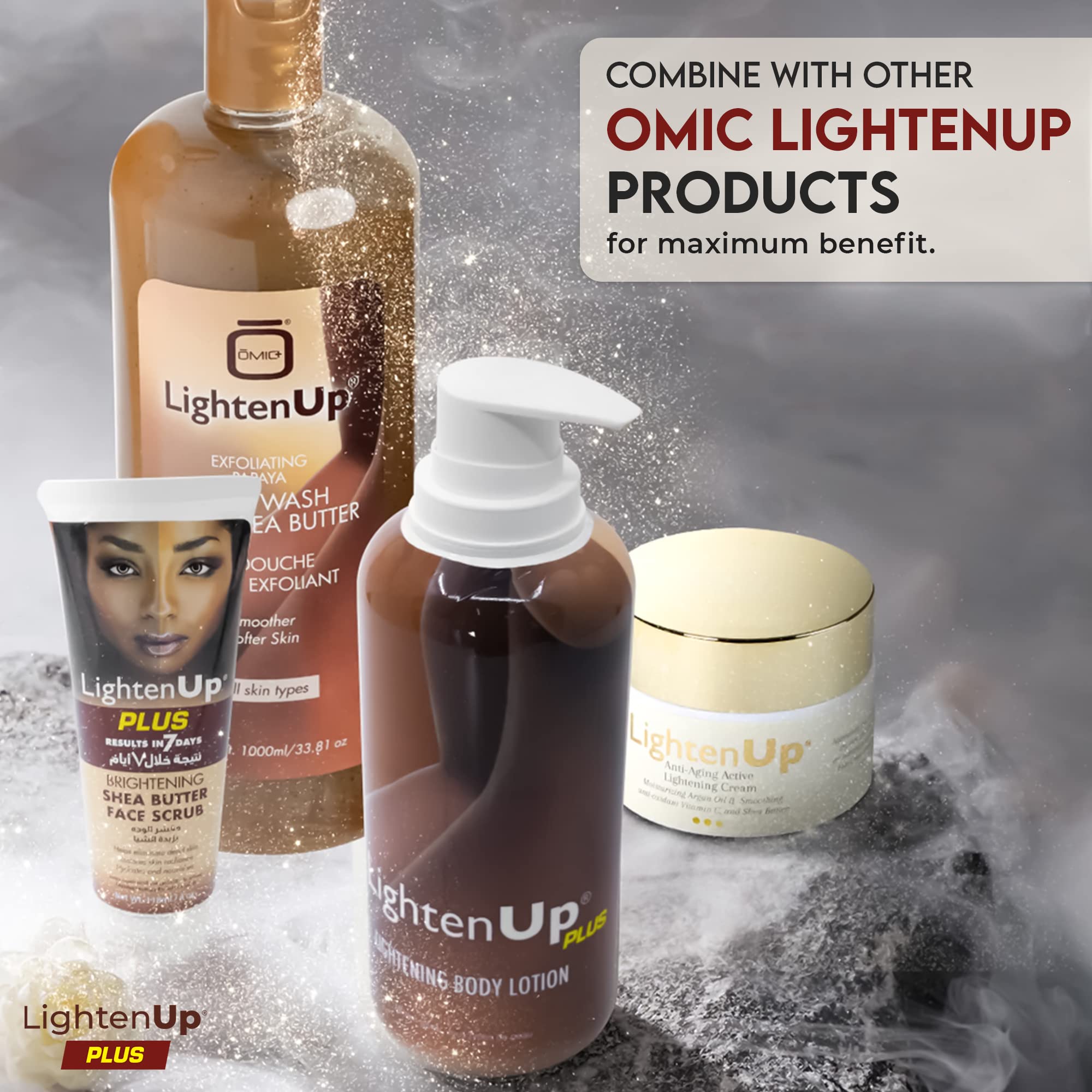 Packaging élégant et informations claires sur Lighten-Up.