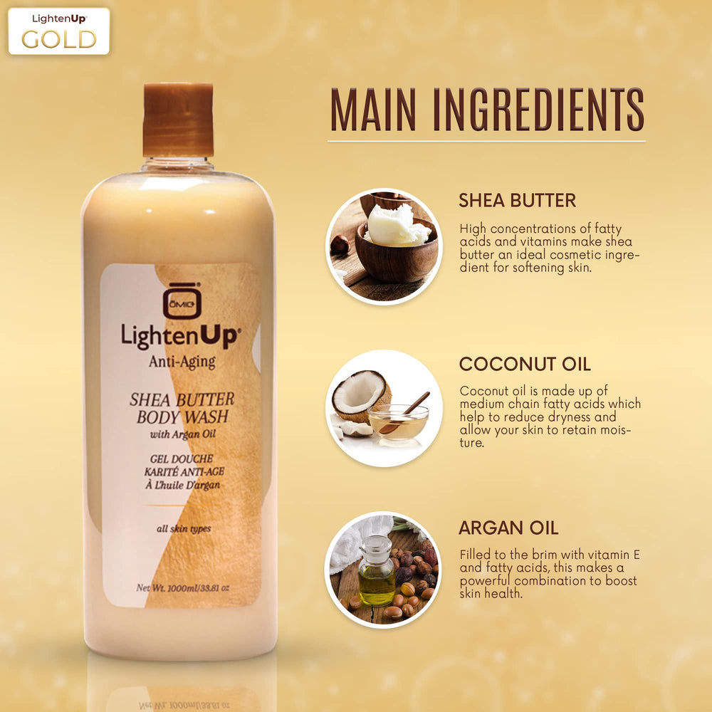 Omic Lighten-Up, texture crémeuse du gel douche pour une douceur enveloppante.
