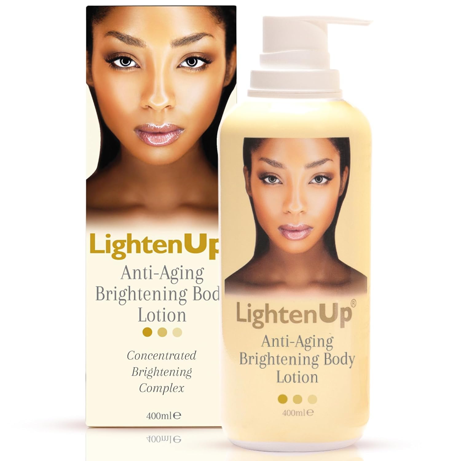 OMA LightenUp lotion corporal anti-âge enriched with argan et karité pour une peau lumineuse et uniforme.