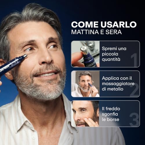 Omnis Uomo texture légère, absorption rapide autour des yeux.