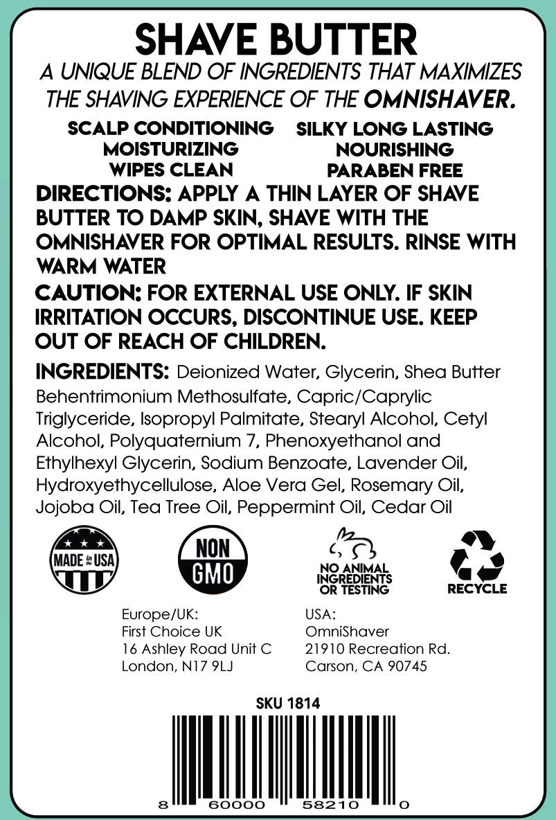 OmniShaver Beurre de Rasage – format voyage pratique 6 oz.
