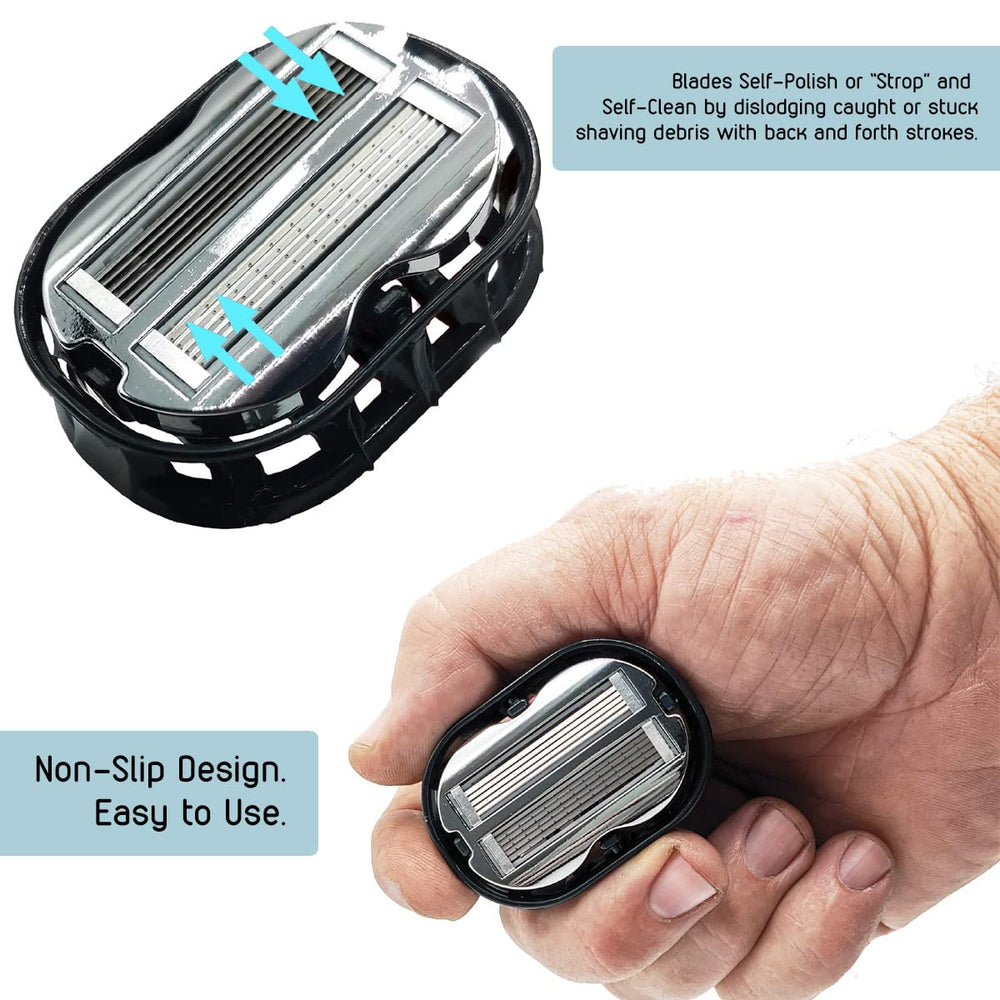 OmniShaver nettoyage automatique pendant le rasage pour moins de rinçages.