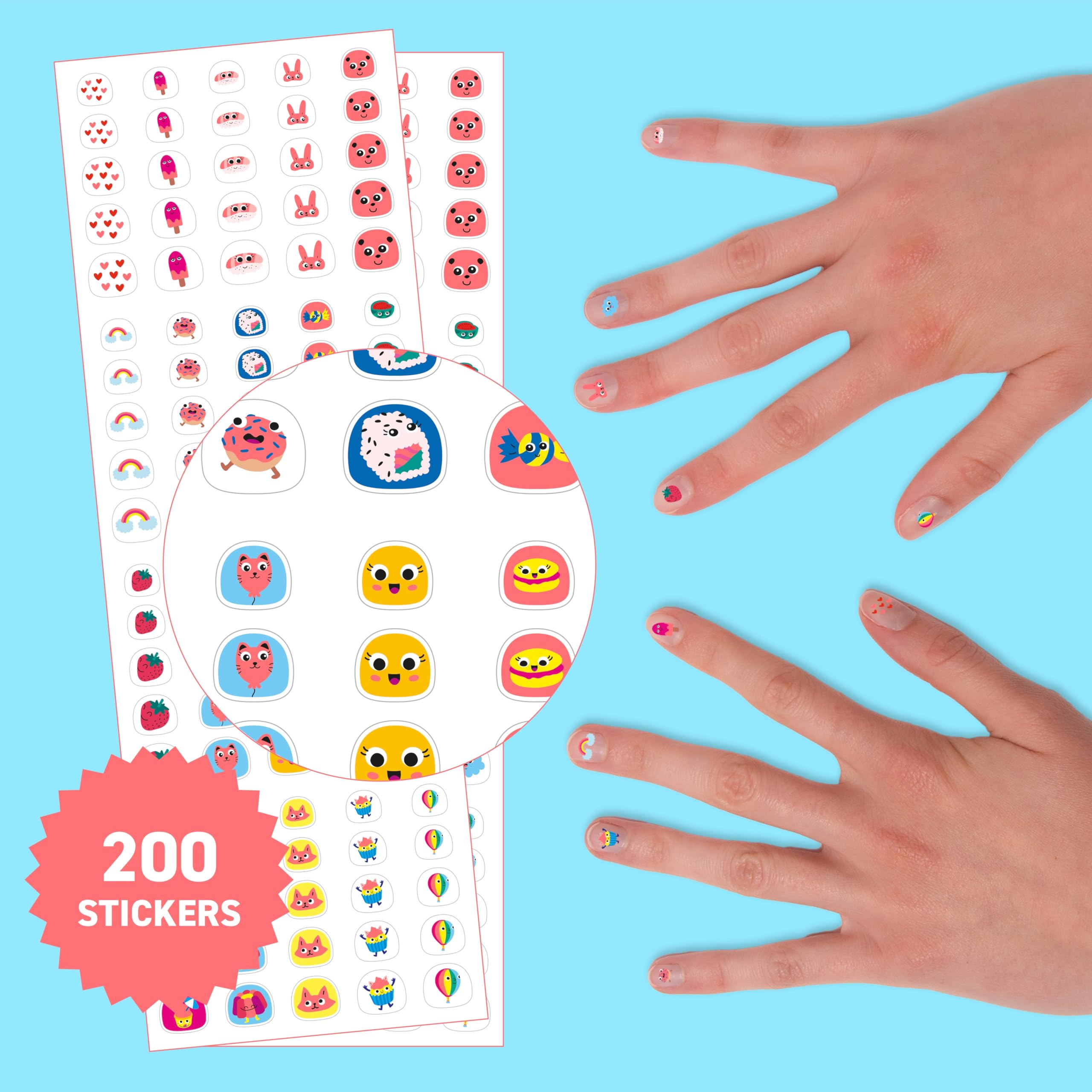 Omy Stickers Ongles Kawaii – couleurs vives et durables pour enfants