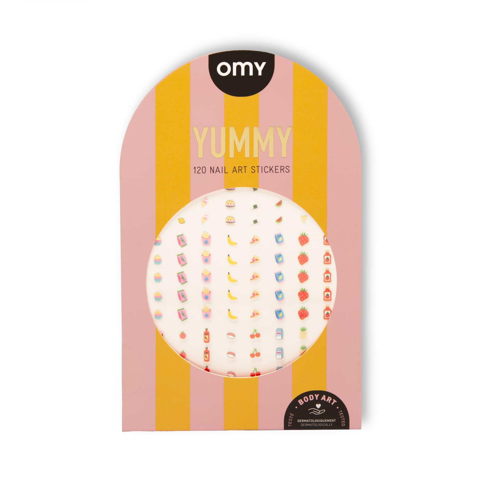 Omy Yummy stickers: design coloré pour ongles, application facile et amusante.