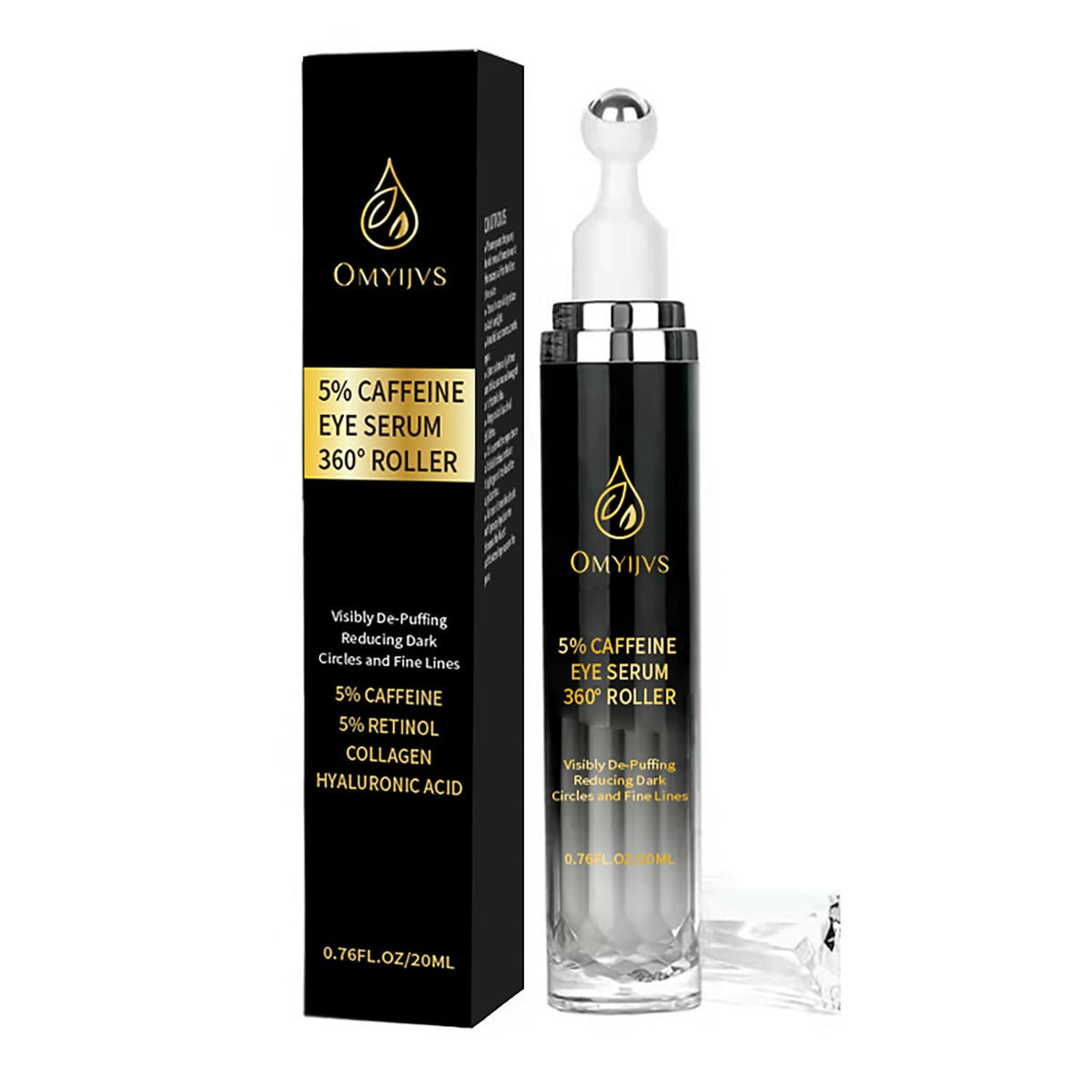OMYIJVS Crème contour des yeux avec caféine, atténue les poches et illumine le regard.