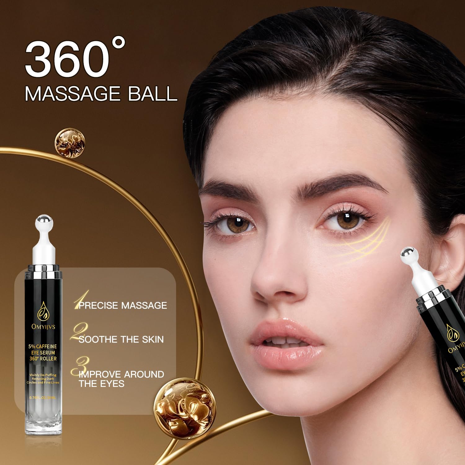 OMYIJVS Sérum yeux au rétinol et hyaluronique pour peau plus ferme et hydratée.