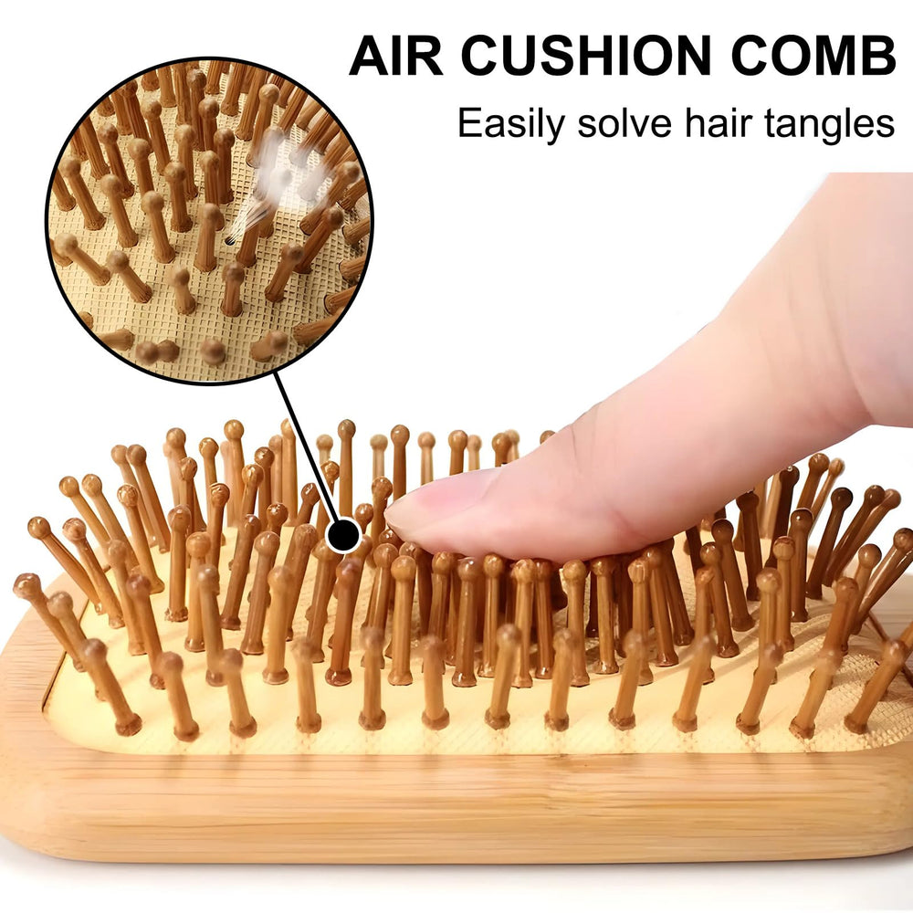 Omzjsvyq brosse-cheveux paddle bois naturel, portable et légère pour voyage.