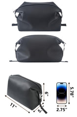 Onbagway trousse toilette silicone noir boucles-poignée, transport facile.