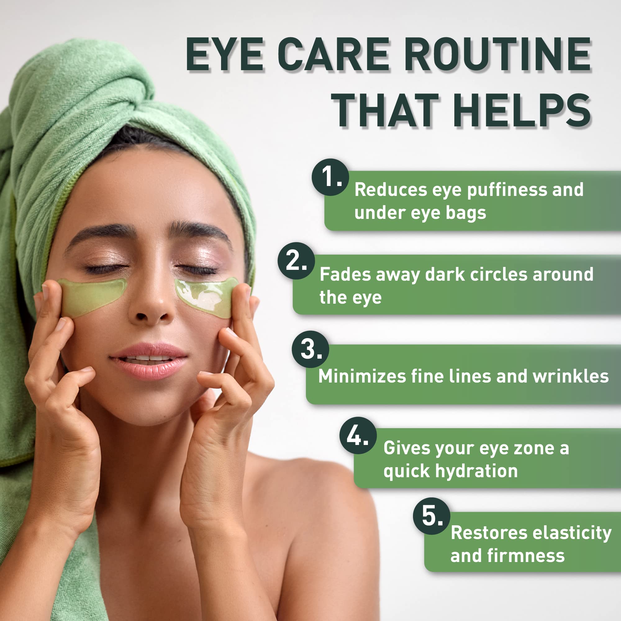 Extraits de thé vert et vitamines agissant sur l’éclat du contour des yeux.