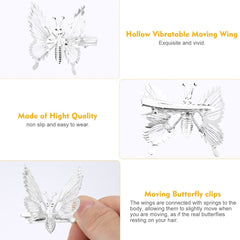 Accessoires cheveux ONCHSH papillon 3D argent – mouvement léger