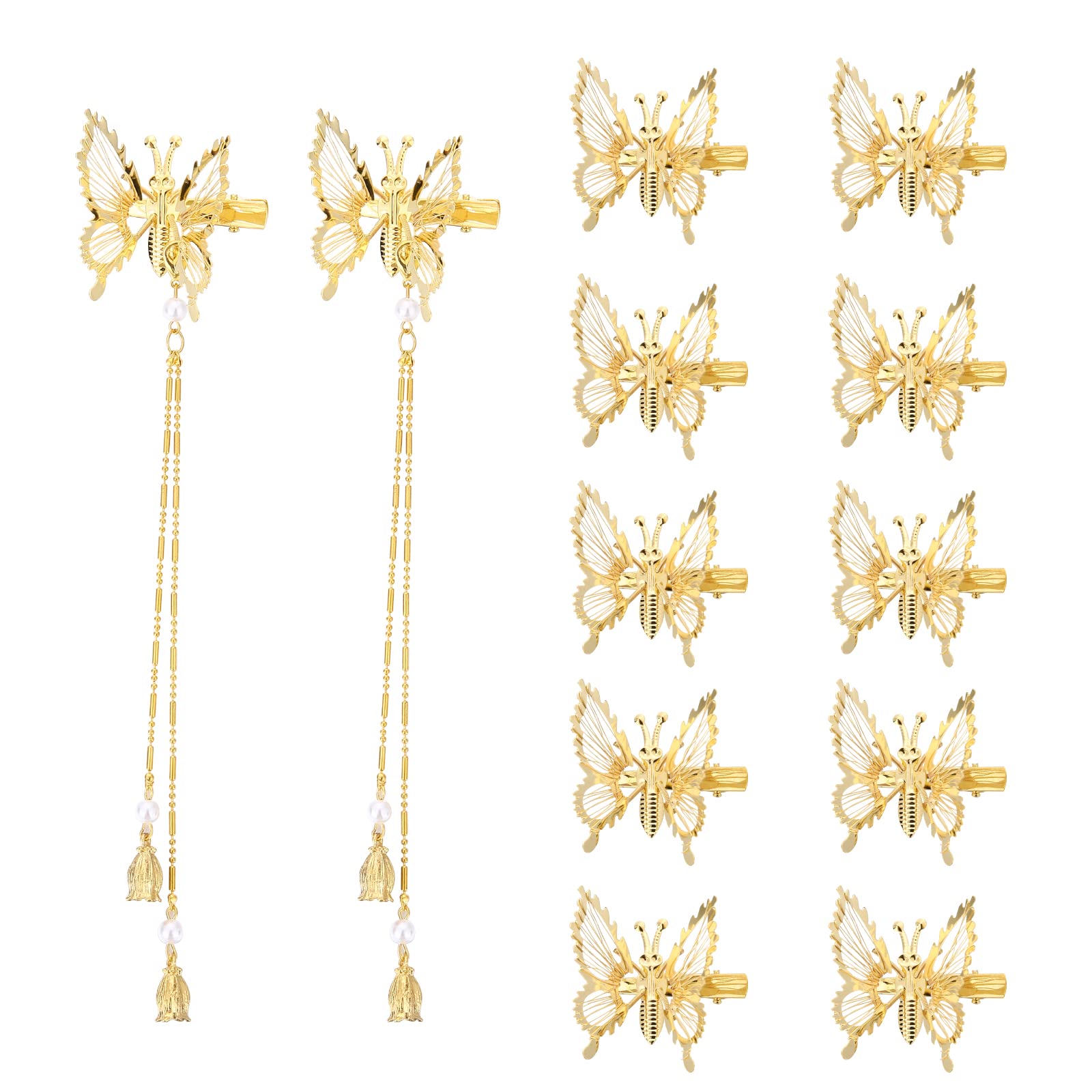ONCHSH pince-cheveux papillon 3D en or, mouvement élégant pour cheveux.
