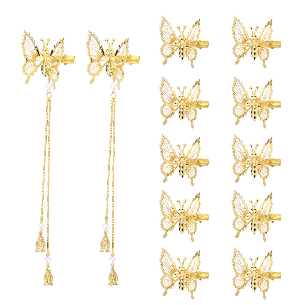 ONCHSH pince-cheveux papillon 3D en or, mouvement élégant pour cheveux.
