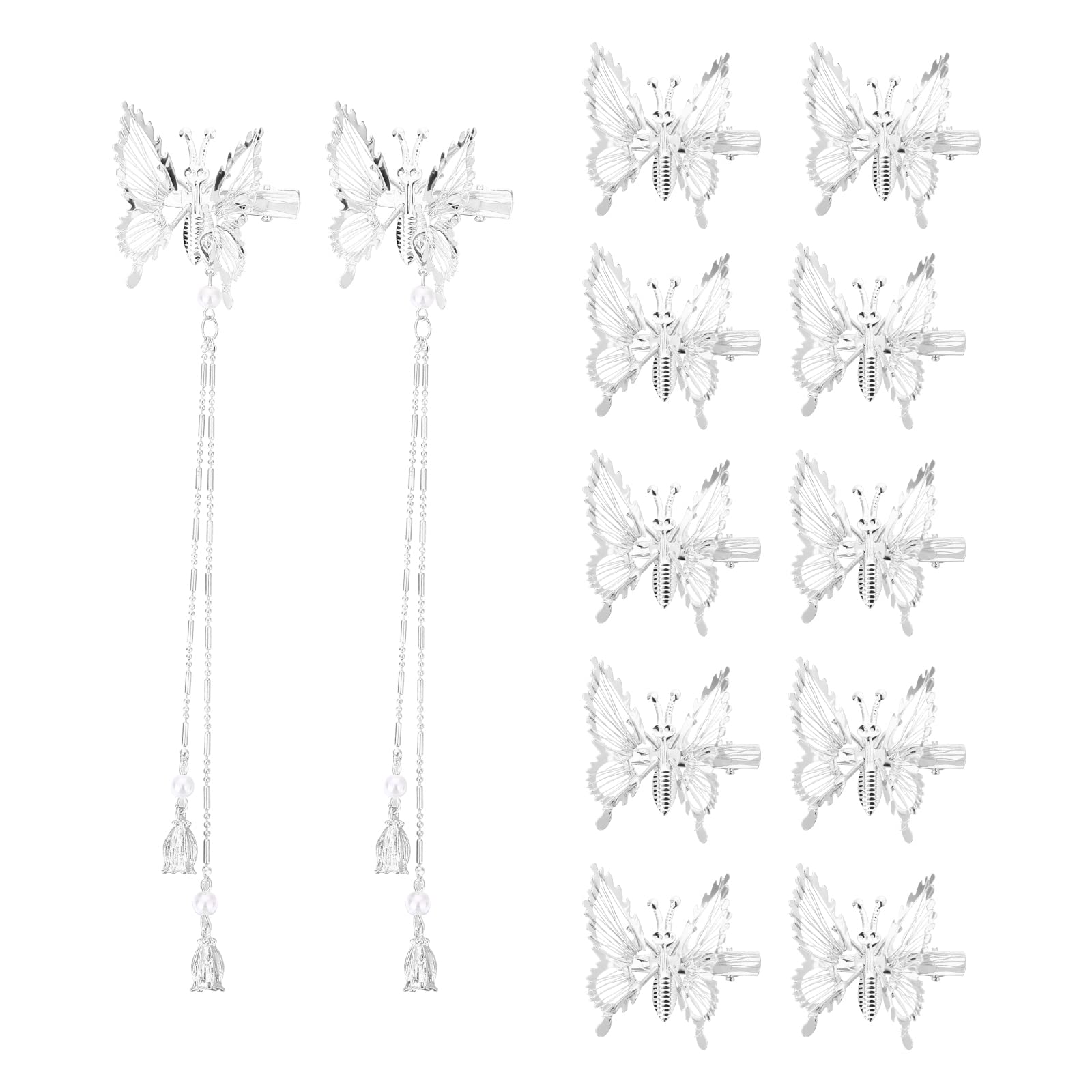 Pinces ONCHSH papillon 3D argent – élégance pour coiffure chic