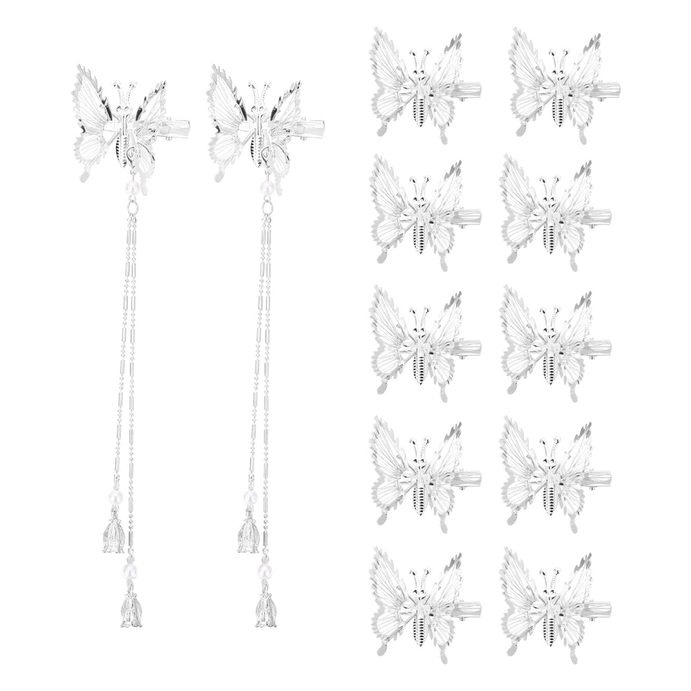 Pinces ONCHSH papillon 3D argent – élégance pour coiffure chic