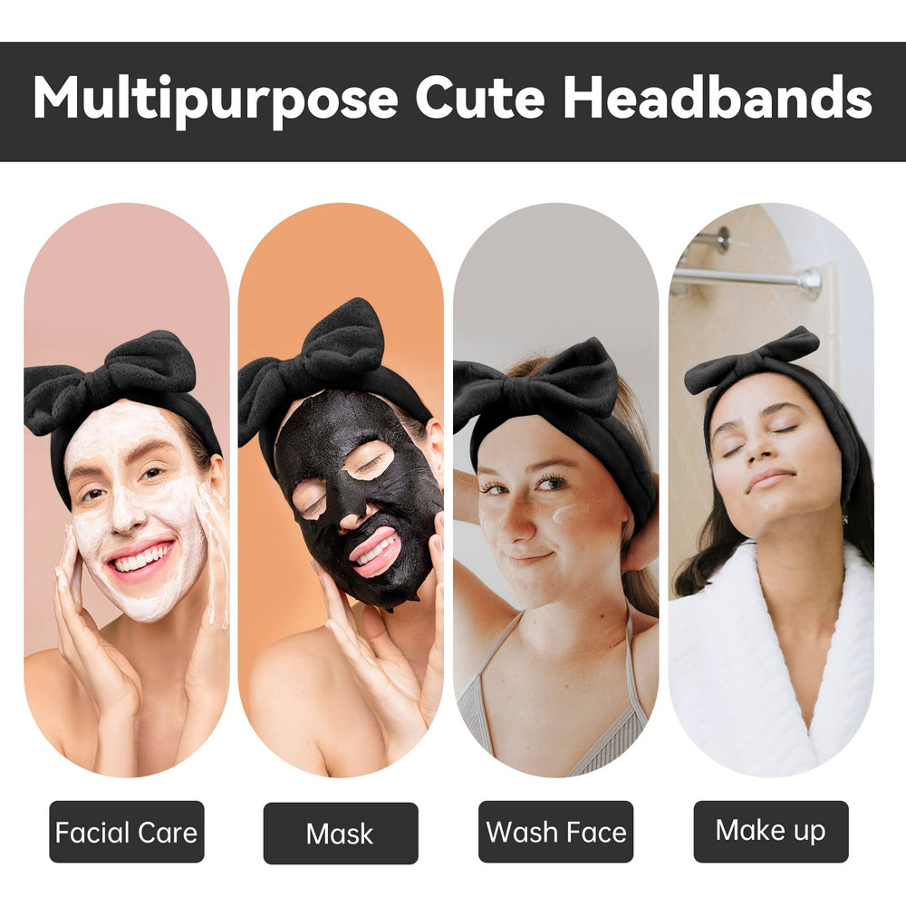 Ondder bandeau spa noir en peluche corail, douceur agréable sur la peau.