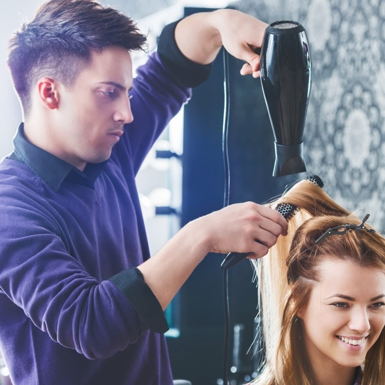 Ondder pinces-cheveux dents pour prise ferme, maintien fiable lors de la coloration.