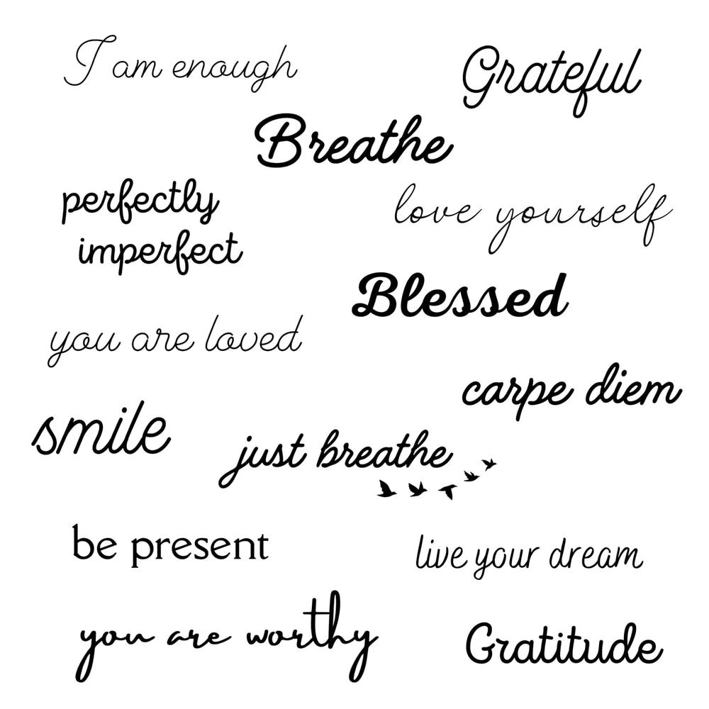 One Grace Blessed – affirmations tatouage mini noir, rappel positif quotidien