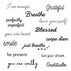 One Grace Blessed – affirmations tatouage mini noir, rappel positif quotidien