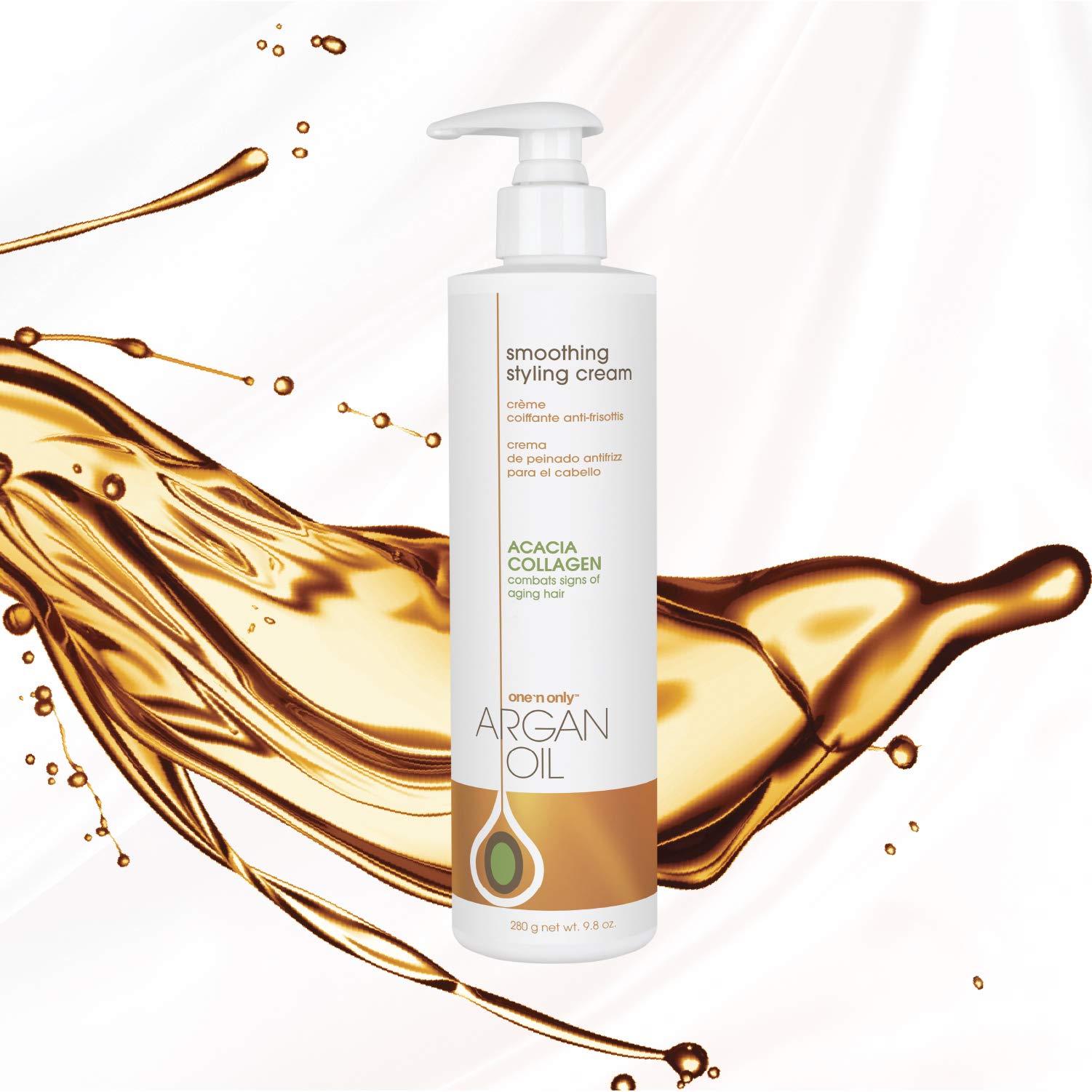 One 'n Only Argan Oil Smoothing Styling Cream applied to hair.