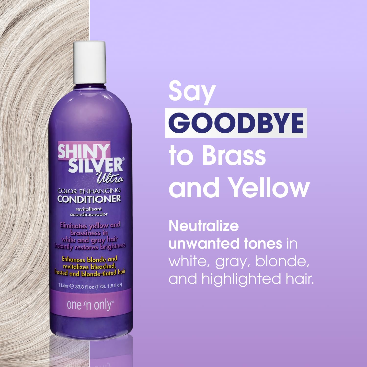 One 'N Only - flacon violet, pour cheveux blonds, neutralise les reflets jaunes.