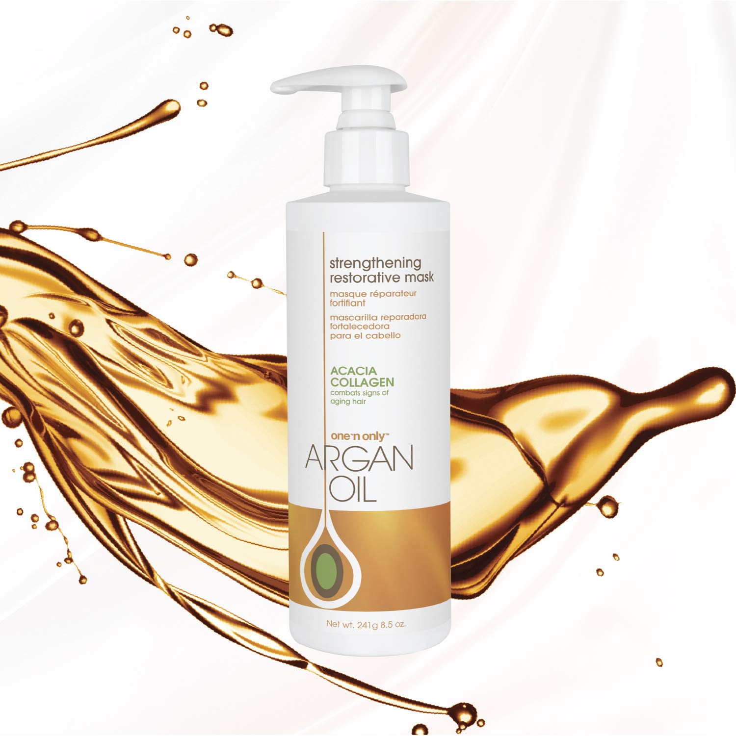 One 'N Only Hair Mask creamy texture demonstrates deep conditioning for dry, damaged hair.
