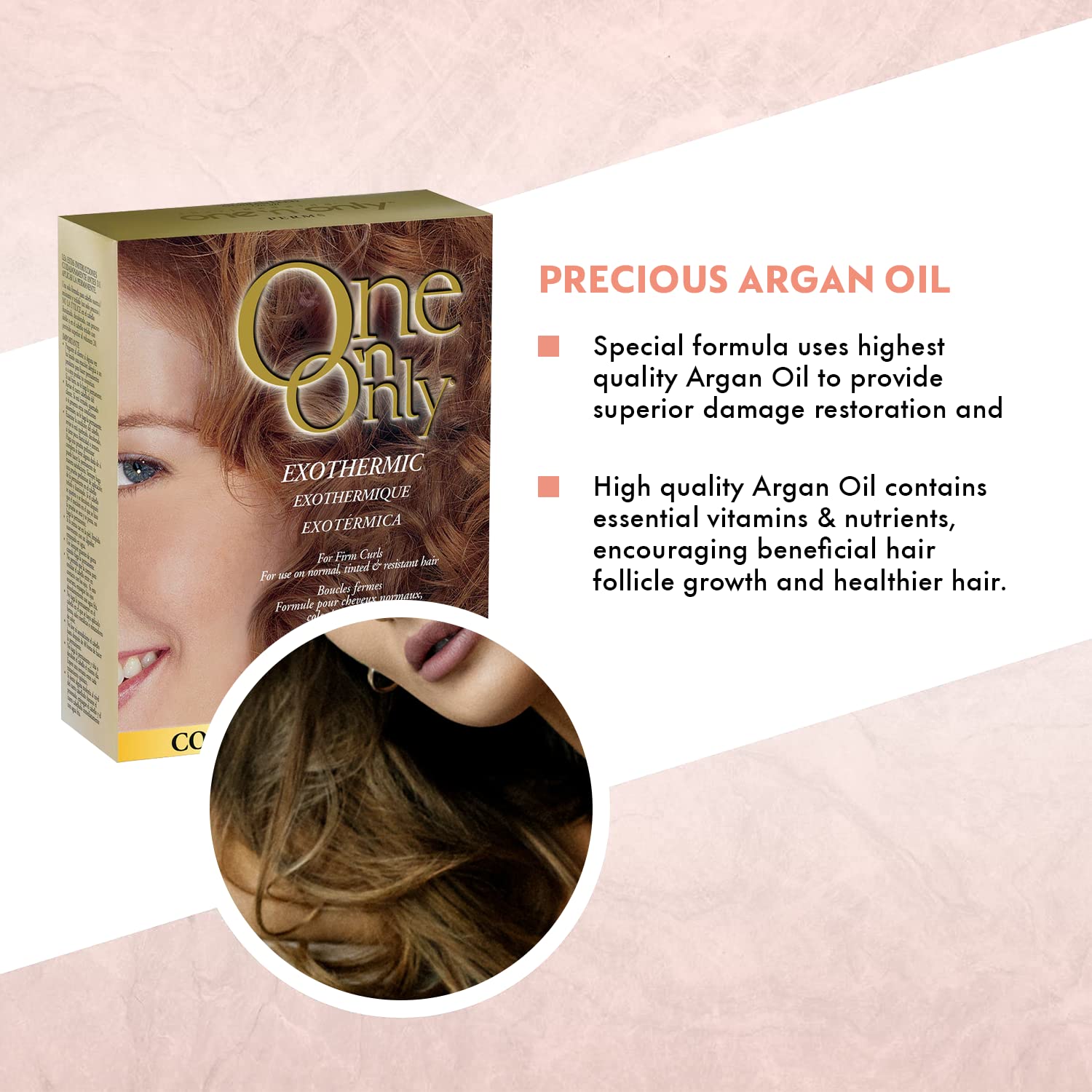 One 'N Only huile d'argan — soin nourrissant pour cheveux secs et brillants.