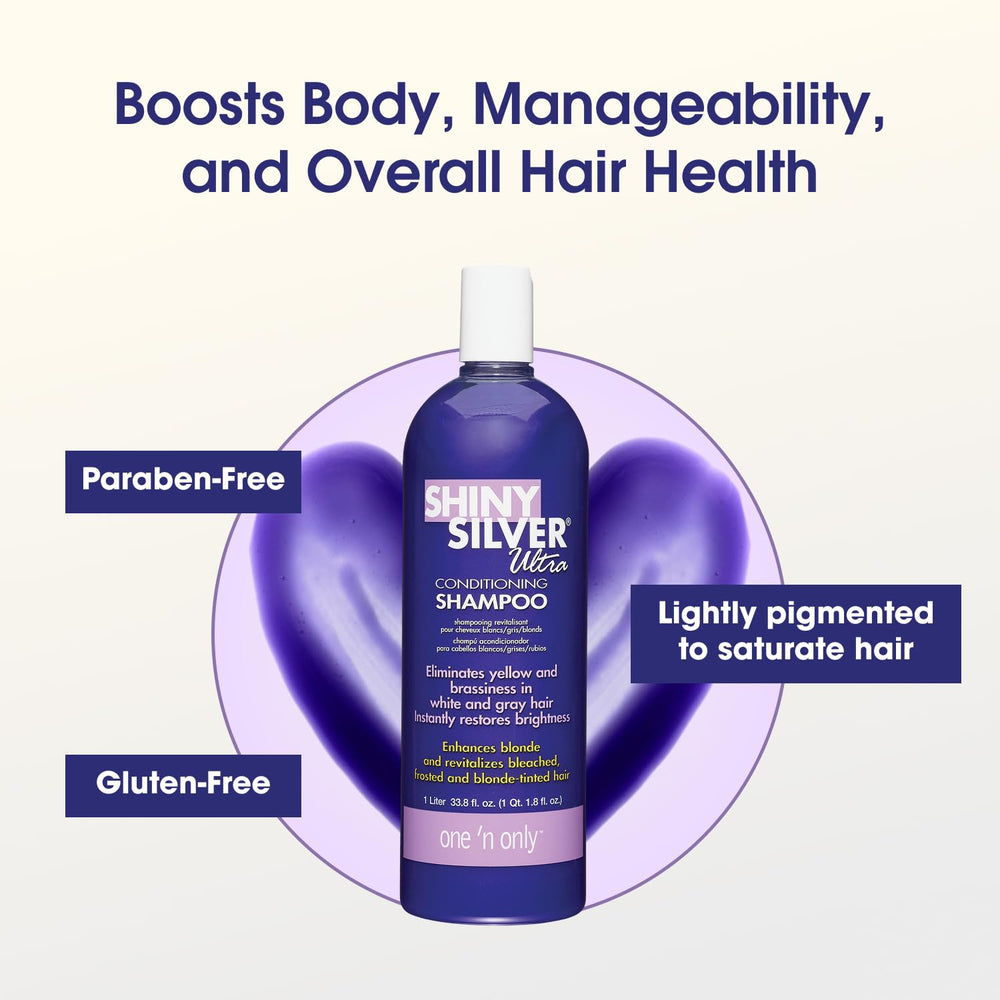One 'N Only Shiny Silver Purple Shampoo – application et massage sous douche pour cheveux propres et tonifiés