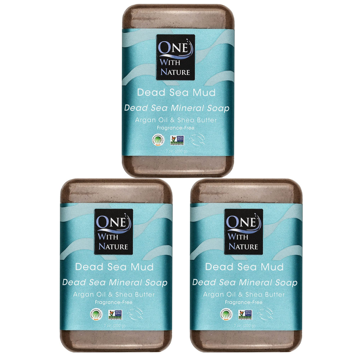 One With Nature Savon Boue Mer Morte: exfolie en douceur et revitalise la peau.