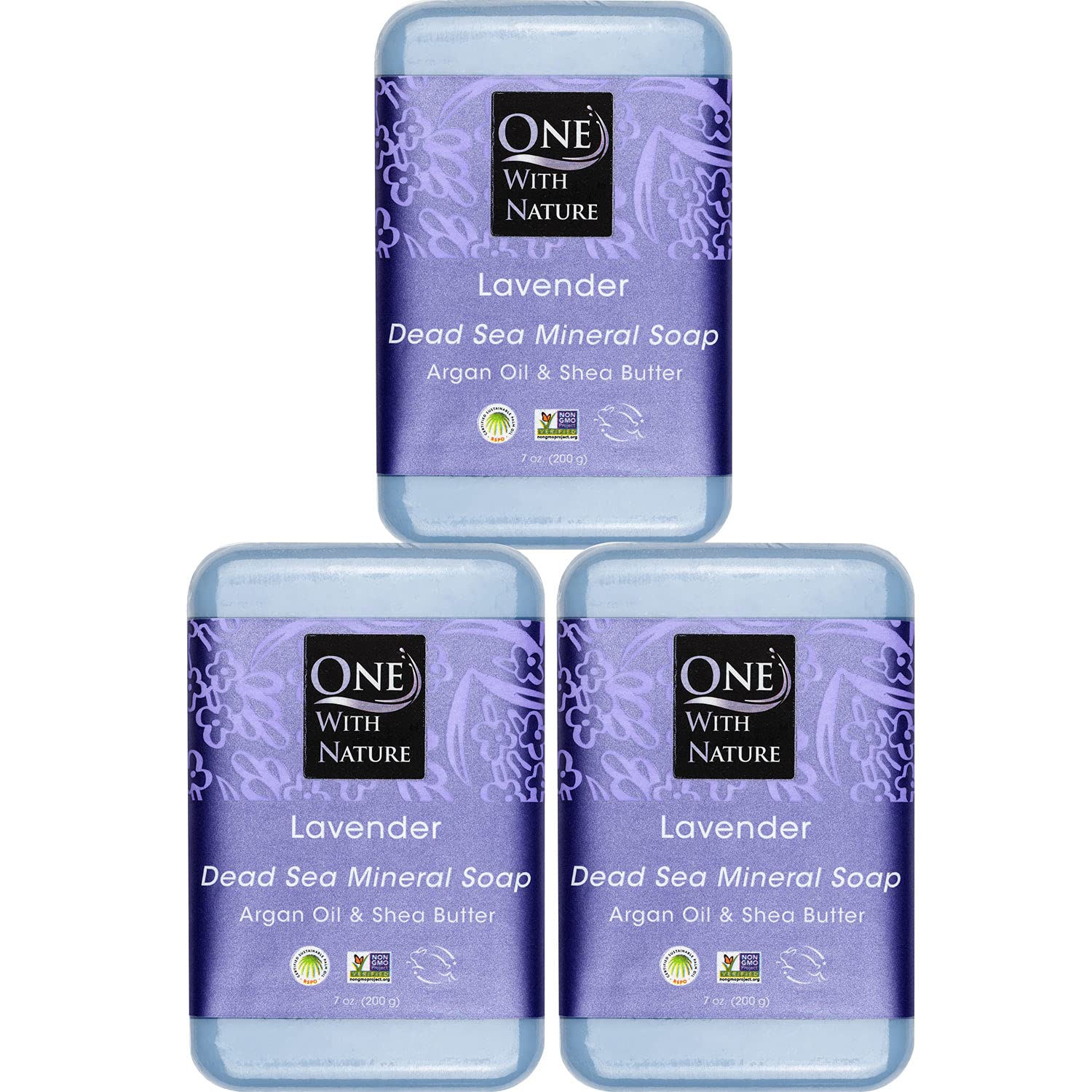 One With Nature Savon Lavande et Sel Mer Morte – emballage élégant prêt à offrir