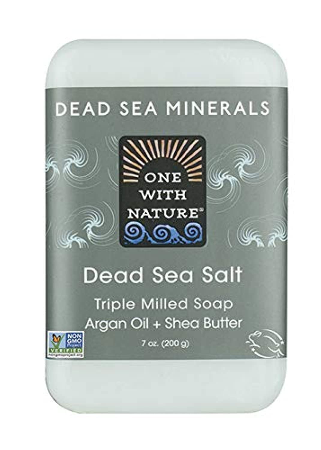 One With Nature savon Mer Morte - texture triple moulage et hydratant