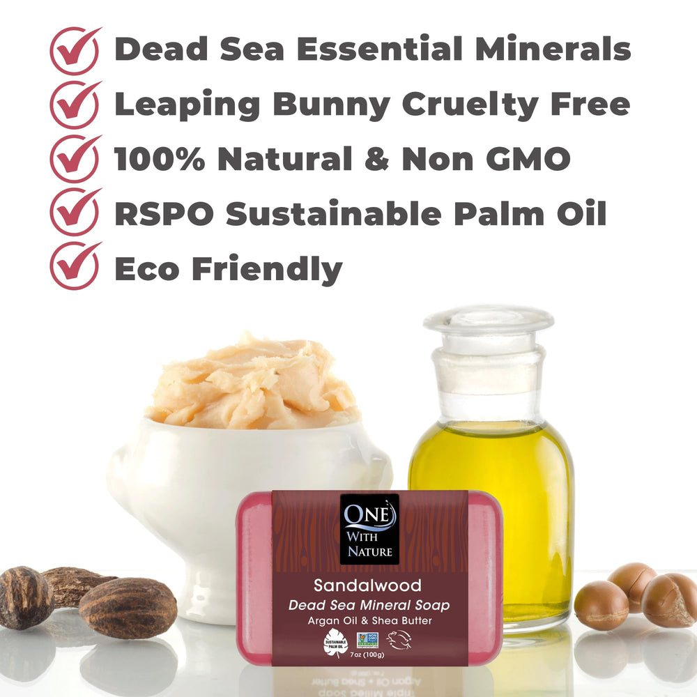 One With Nature savon santal et sel de mer – packaging élégant et pratique