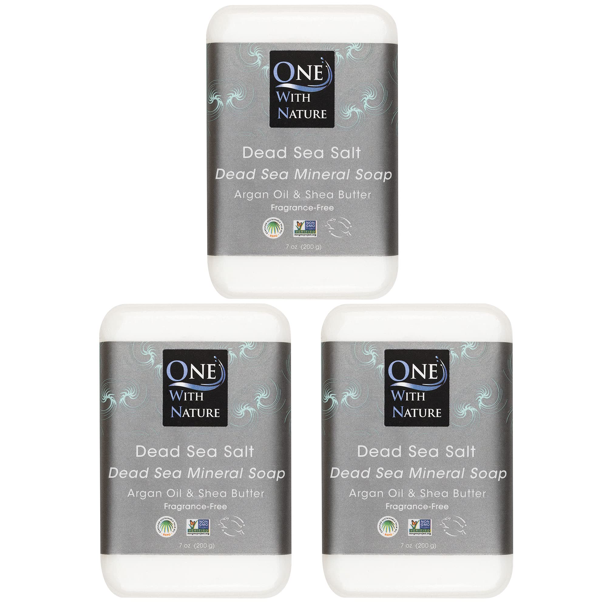 One With Nature savon purifiant pour visage et corps aux sels de Mer Morte, exfoliant doux.