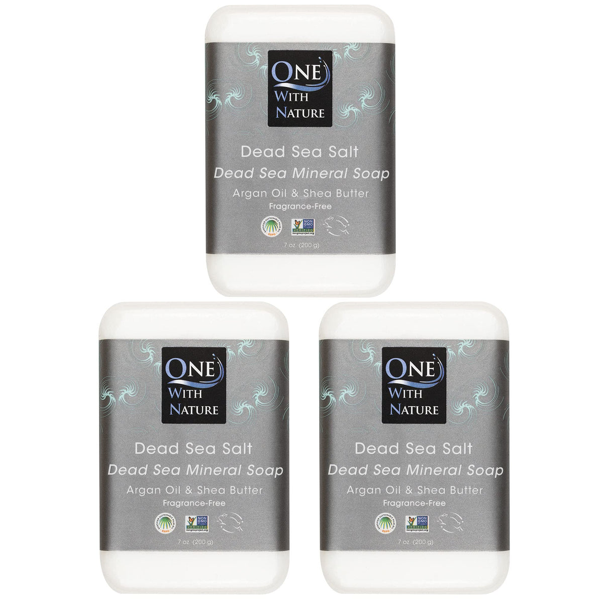 One With Nature savon purifiant pour visage et corps aux sels de Mer Morte, exfoliant doux.