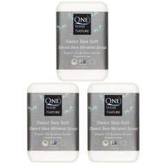 One With Nature savon purifiant pour visage et corps aux sels de Mer Morte, exfoliant doux.